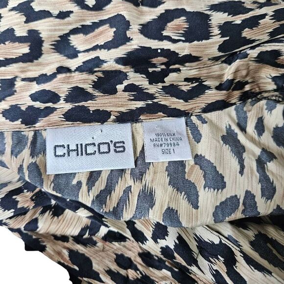 Chico's animal print 100% silk - Picture 3 of 6